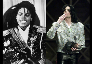 Michael Jackson at the Grammys in 1984 (AFP/Getty Images); Michael Jackson at the AMAs (Frank Micelotta/Getty Images)
